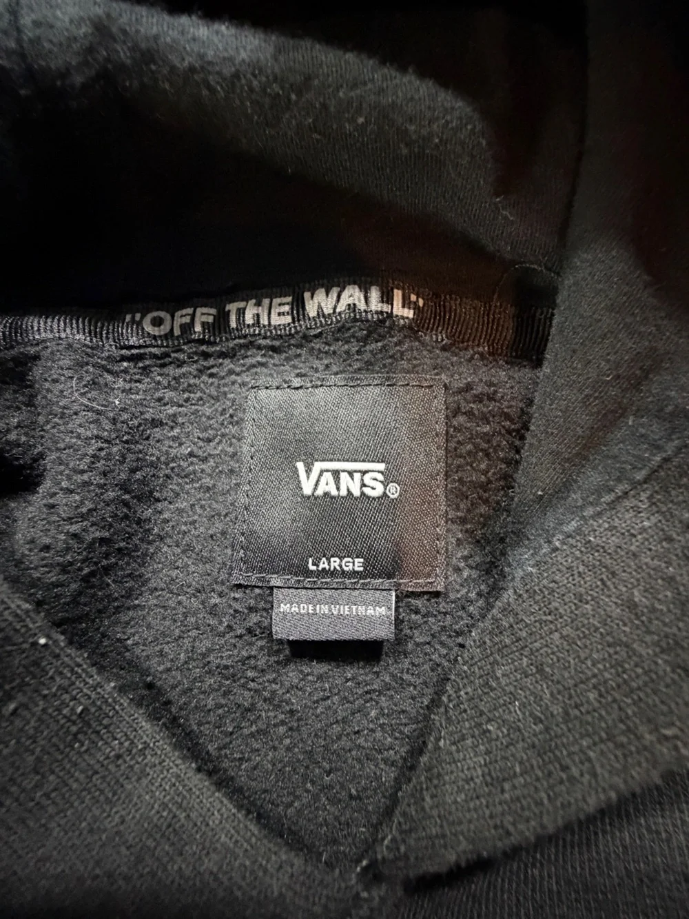 Vans Black Crewneck Hoodie with Floral Checker Sleeve Accents B7